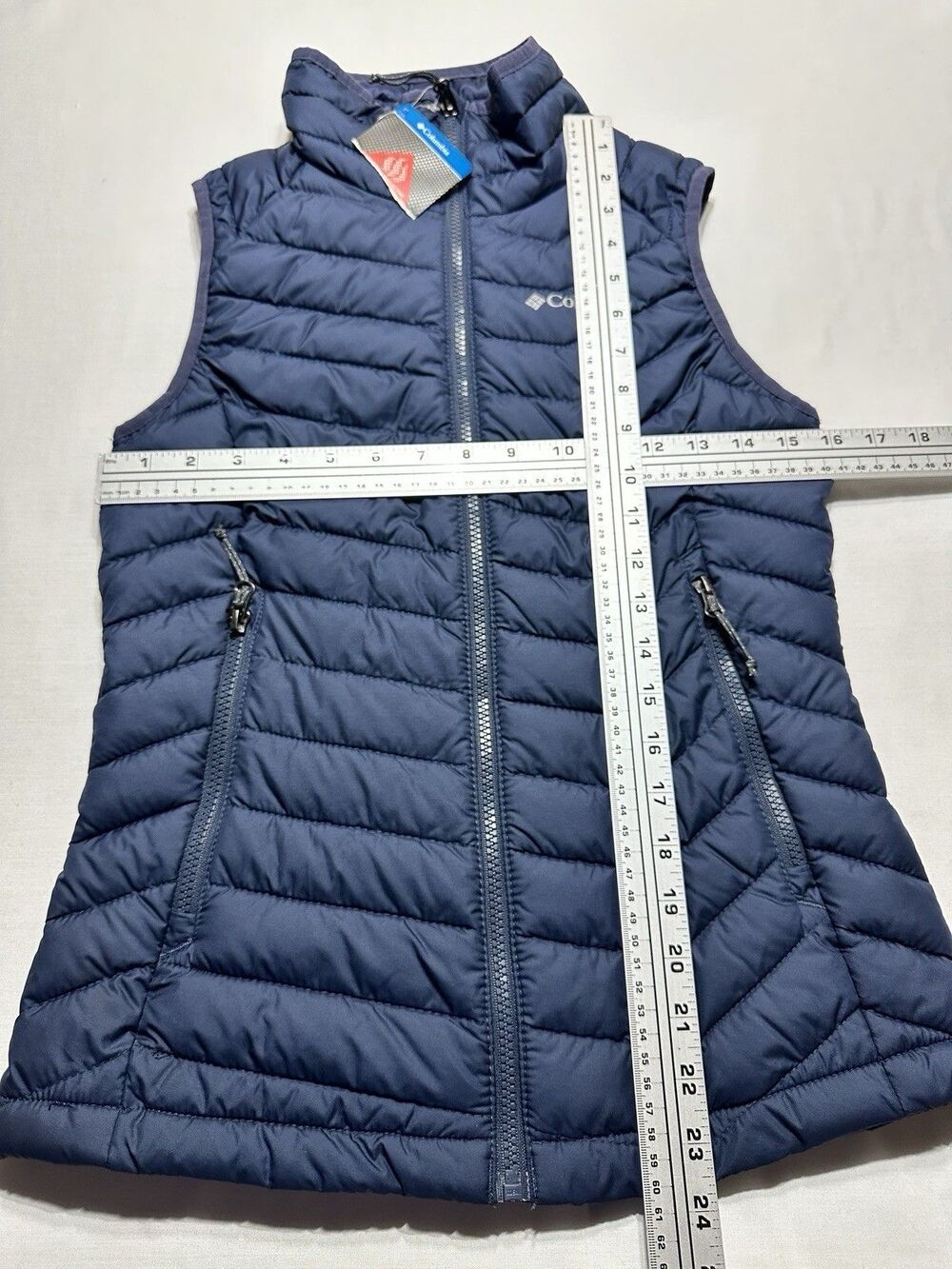 Columbia Puffer Vest Powder Lite Women’s Size XS Omni-Heat Full Zip Navy NWT NEW - Picture 6 of 10